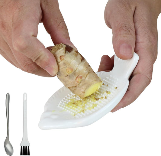EIKS 2 Pack Ceramic Grater Dish with Fish Shaped & Small Size