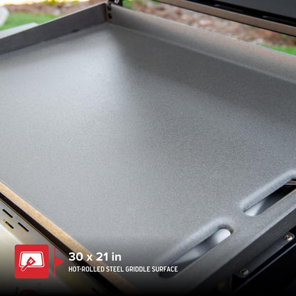Nexgrill Daytona 4-Burner Propane Gas Griddle with Side Tables, 60000 BTU Flat Top Grill, 756 SQ In. Hot-Rolled Steel Cooking Space, Outdoor Cooking Barbeque, Black/Silver - 720-1058A