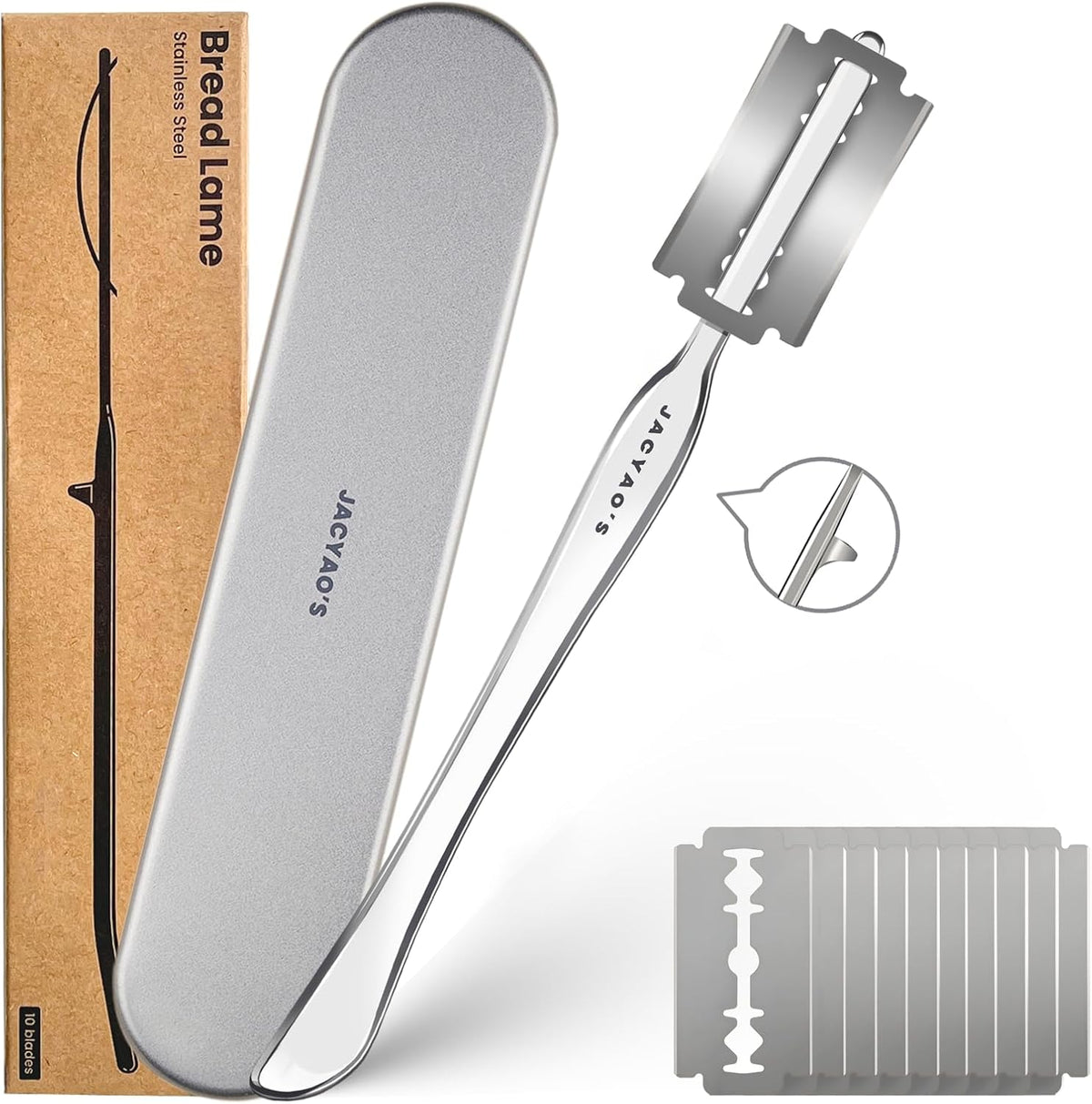 Bread Lame, 304 Stainless Steel Sourdough Scoring Tool, 10 Blades