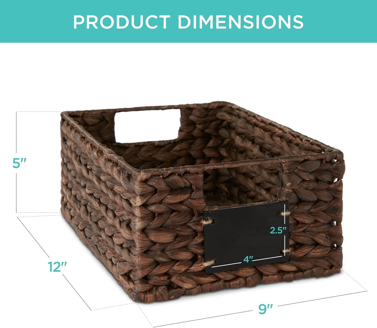 Best Choice Products Set of 4 9x12in Water Hyacinth Pantry Baskets, Woven Organizers w/Chalkboard Label, Chalk Marker - Natural