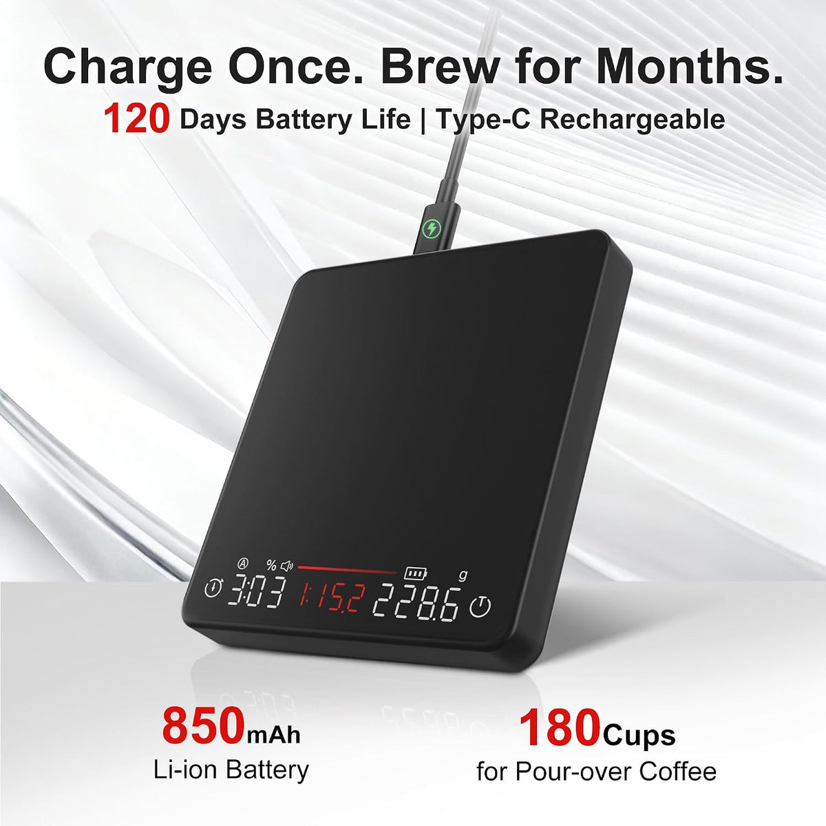 Espresso Coffee Scale with Timer 0.1g Precision Shot Scale