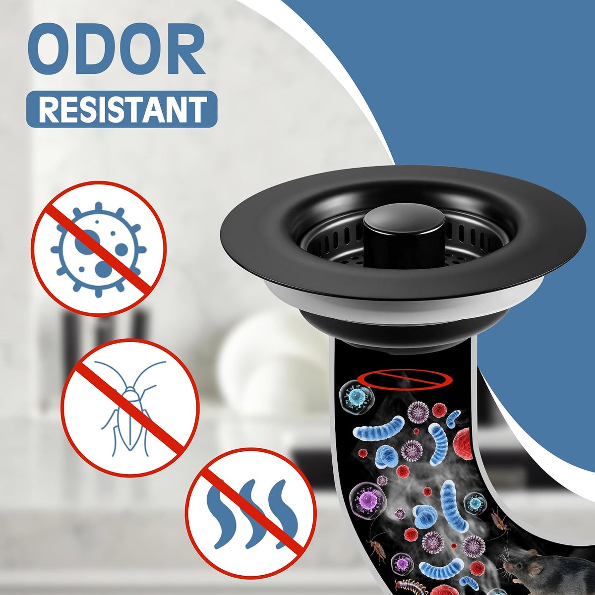 TGOSOMT Kitchen Sink Drain Strainer Stopper