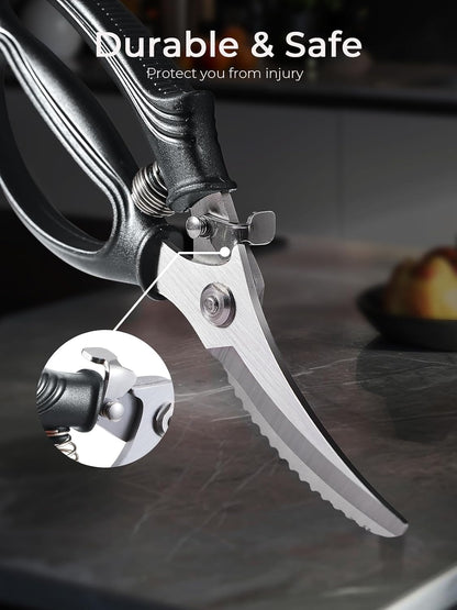 Kitchen Scissors, Forged Stainless Steel Heavy Duty Kitchen Shears, Dishwasher Safe Cooking Scissors for Meat, Poultry & Vegetables