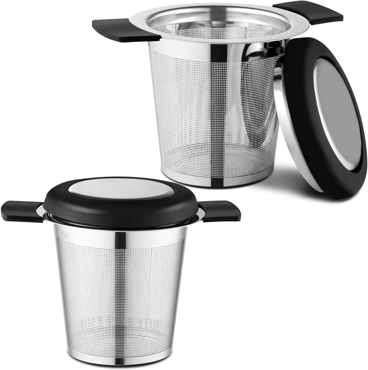 2 Pack Tea Infusers For Loose Tea, Stainless Steel Mesh With Lid