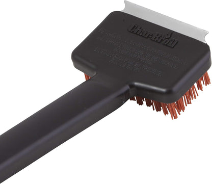 Charbroil Safer Cool-Clean Grill Brush – Grit-Infused Nylon Bristles for Cool Grates, Heavy-Duty Scraper, Built to Last 50,000+ Scrubs