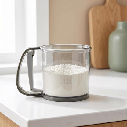 Cabilock Handheld Flour Sifter with Handle Fine Mesh Powder Strainer for Baking Flour Sugar Cocoa Powder Easy to Use and Clean for Home Restaurant Catering
