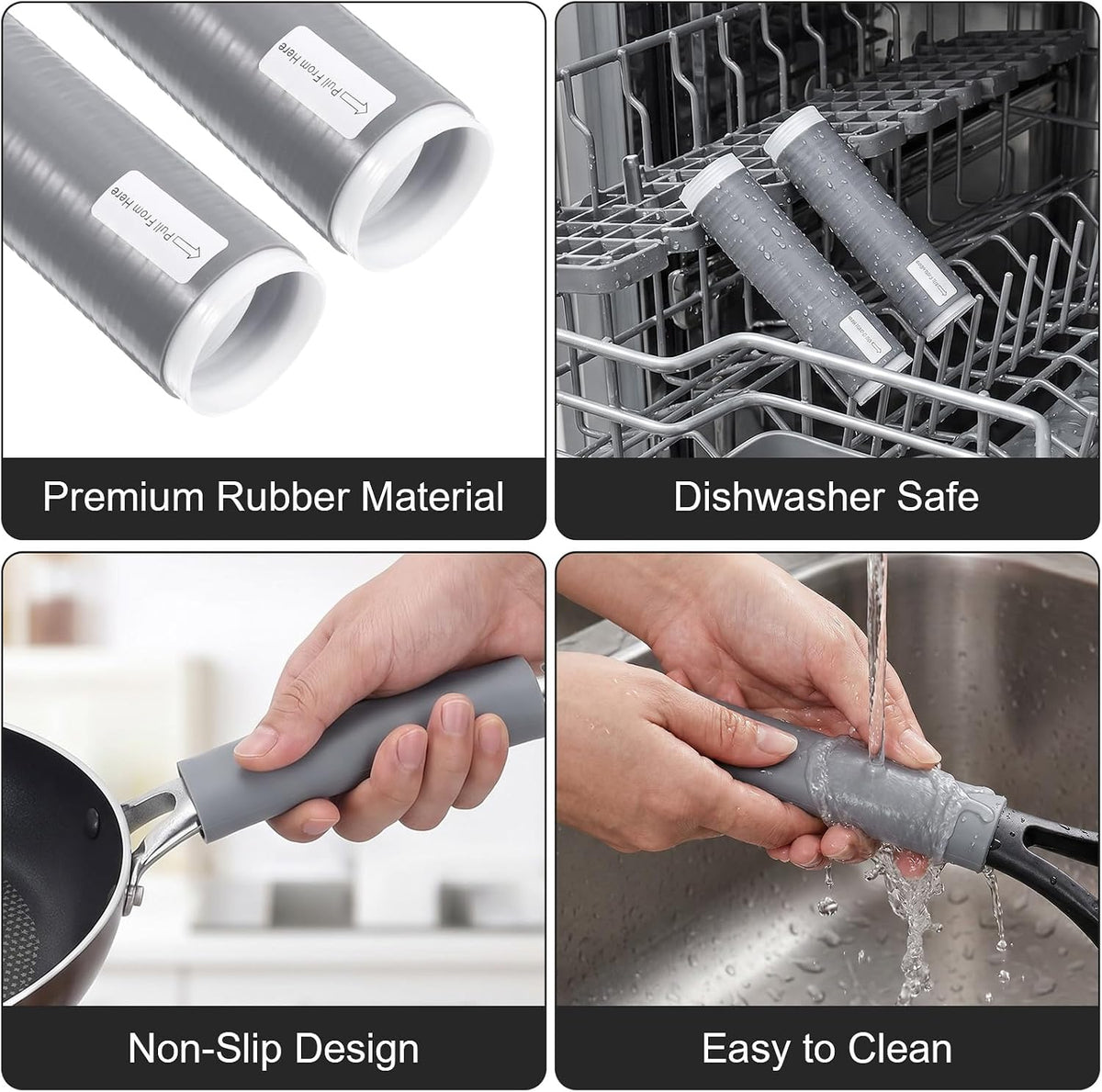 2 Pcs Heat-Resistant Pot Handle Upgraded Silicone Pan Handle Sleeve