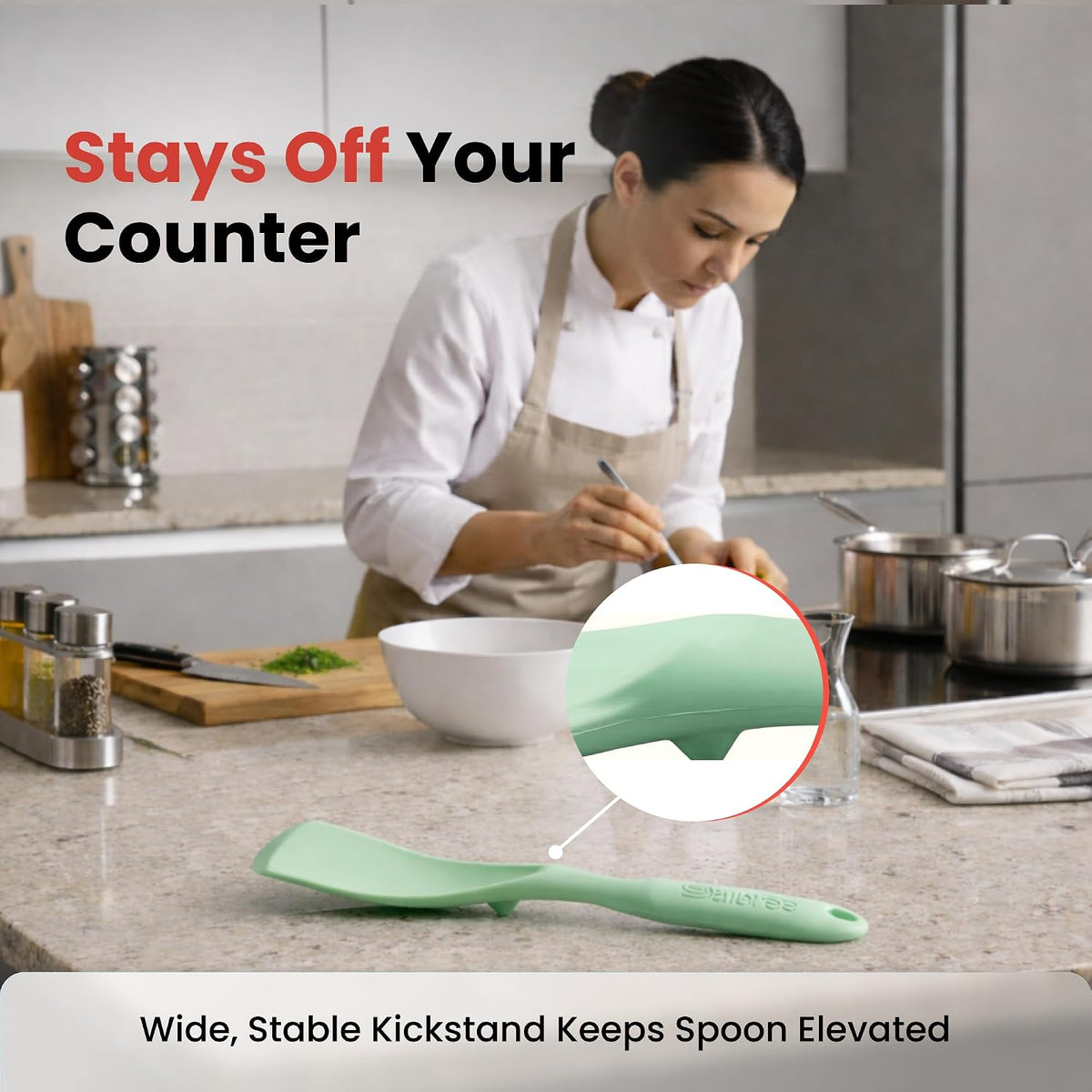 Salbree Seamless Silicone Spatula Spoon Multifunction Scoop Kitchen Spoon