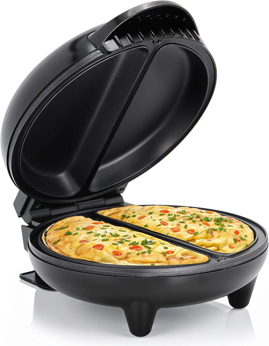 Elite Gourmet EOM205 Non-Stick Omelet & Frittata Maker, 6.5-Inch, Black