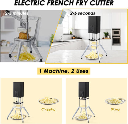 YOTAN Electric French Fry Cutter, French Fry Cutter Stainless Steel