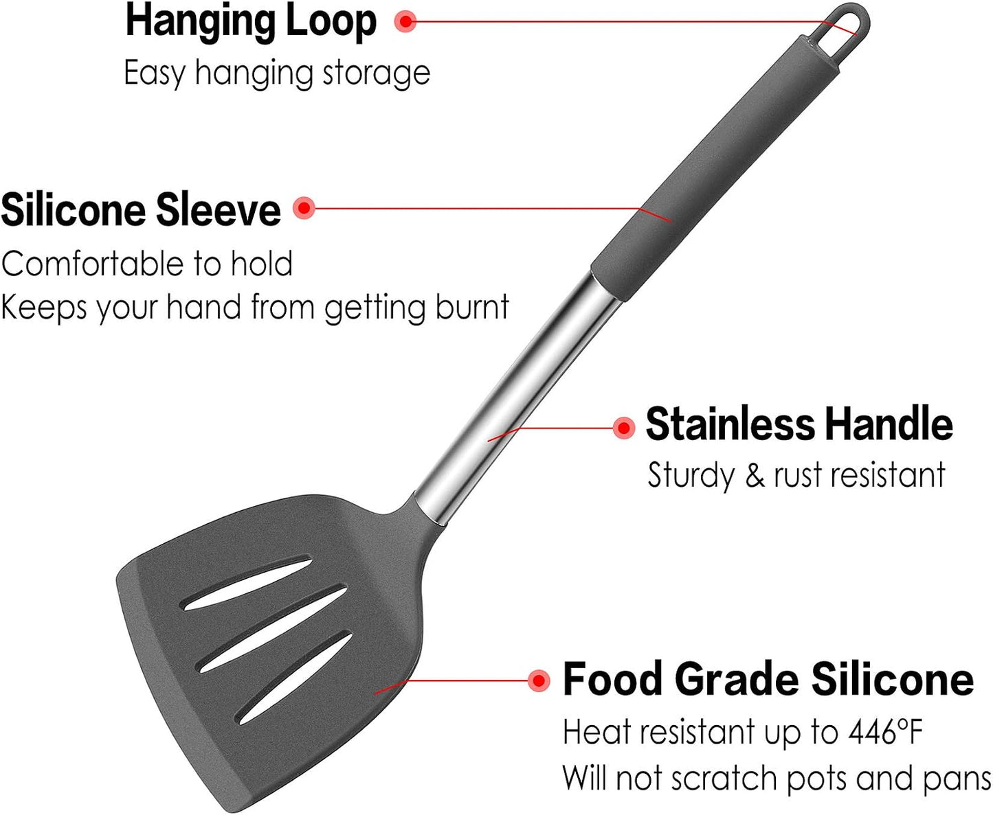 LIANYU 15 Pcs Kitchen Cooking Utensils Set with Holder, Silicone Kitchen Tools with Stainless Steel Handle, Heat Resistant Gadgets, Brush Spatula Spoon Whisk for Cookware, Dishwasher Safe, Khaki