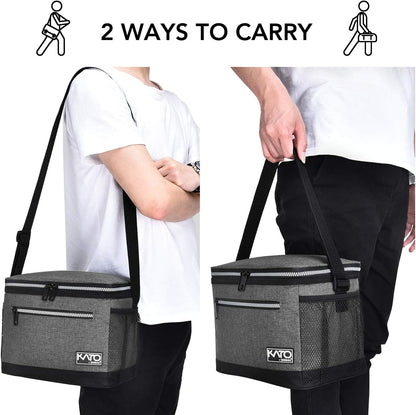 Tirrinia Insulated Lunch Box for Men/Women, Leakproof Lunch Bag for School Work, Large Lunch Tote Kids Boys Girls Student Back to School, Soft Cooler Office Picnic Beach Camping for Adults, Charcoal