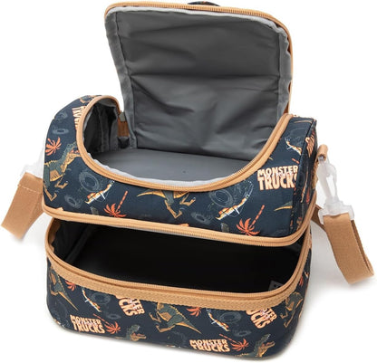Insulated Kids Dual Compartment Lunch Bags Tote for Girls Boys Toddler School Picnic Food Cooler Thermal with Strap Lunch Boxes Blue Unicorn