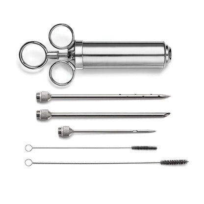 Outset 76456 Stainless Steel Meat Injector, 6-piece, Set