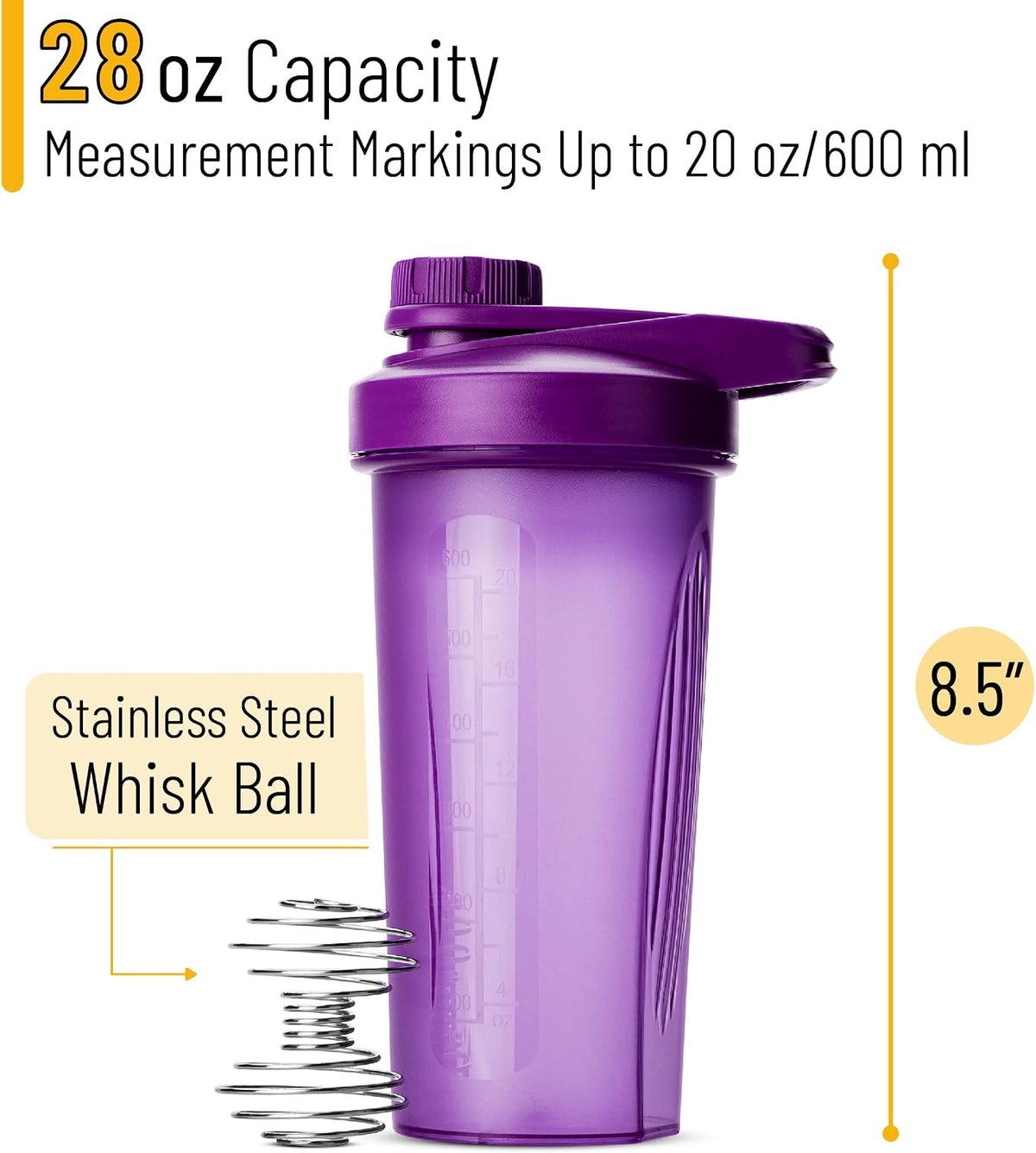 Mr. Pen- Shaker Bottles for Protein Mixes with Twist Cap, 28 oz