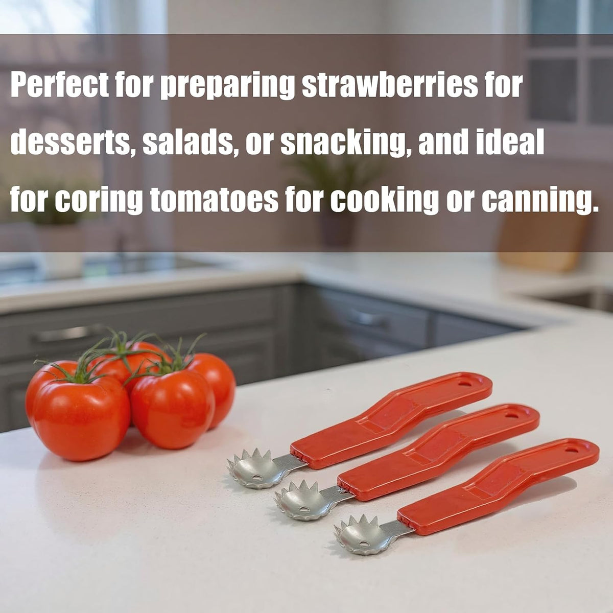 Strawberry Tomato Corer Huller Stem Remover, Kitchen Food Prep Tool, 3 Pack