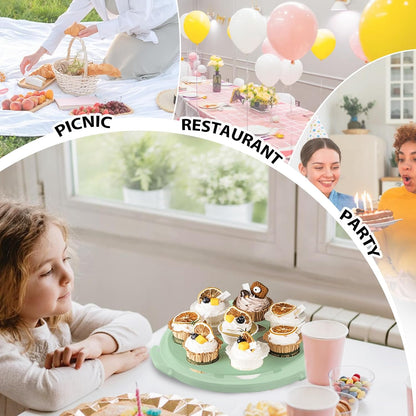Plastic Cake Carrier with Lid and Handle, Multipurpose Cake Stand Holder Container for 11 in Cake, Round Cupcake Storage Box Serving Tray with Cover for Bundt Dessert Pie Pizza Eggs Fruit White
