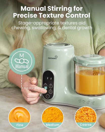 Grownsy Baby Food Maker, Steamer & Blender Baby Food Processor, White