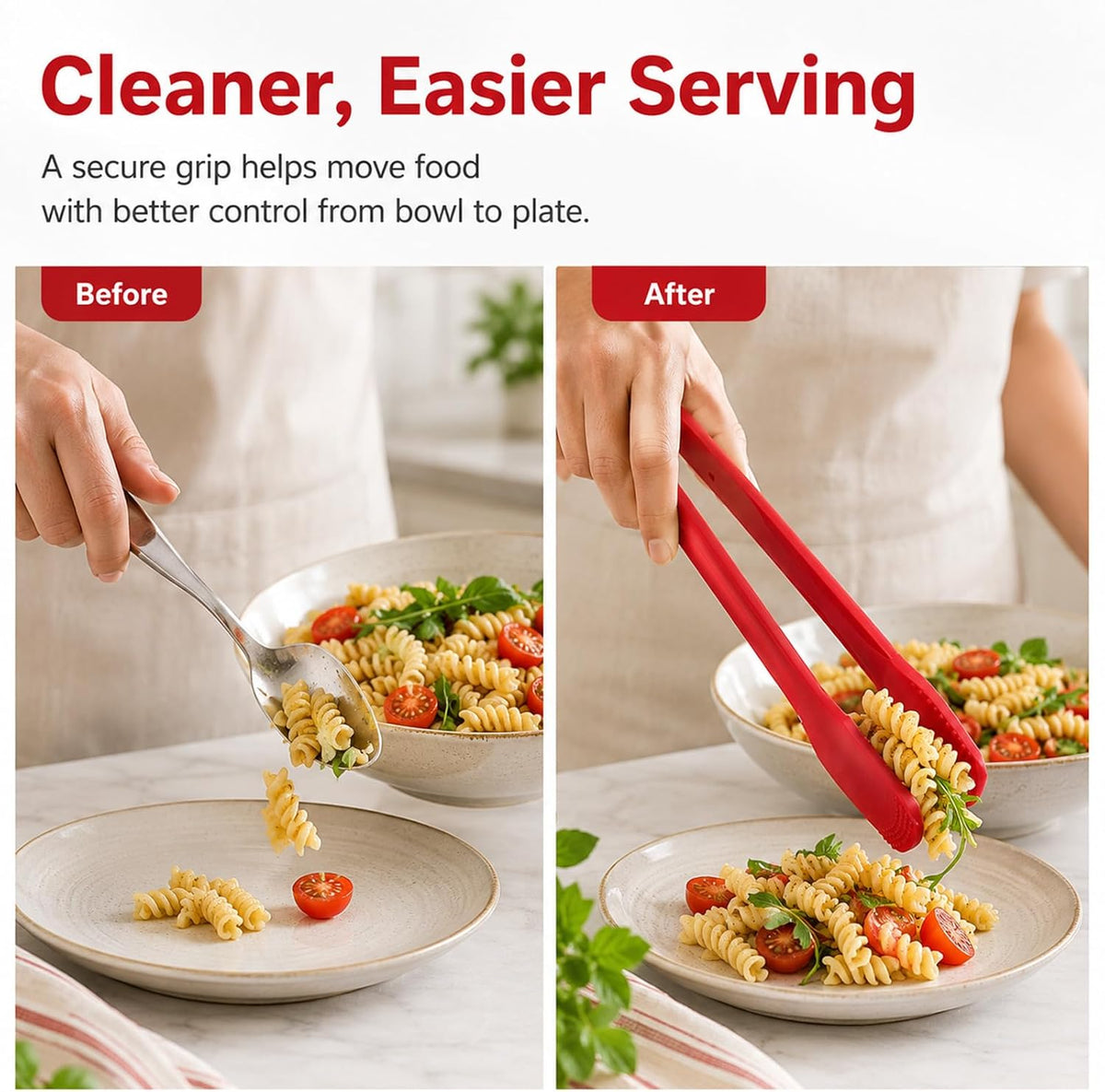 2 PCS Silicone Tongs for Cooking, 11 In Stainless Steel Kitchen Tongs with Silicone Tips, Heat Resistant Lightweight Non-Scratch for Flipping Fish, Steak, Toast & Bread, Dishwasher Safe