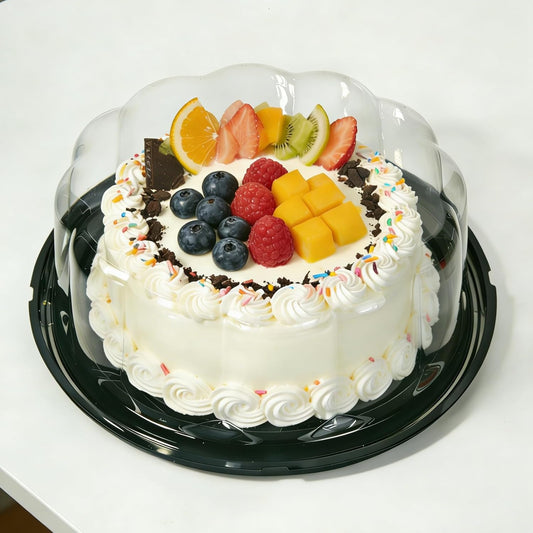 6 Pack Disposable Cake Containers with Lids,Cake Carrier,Plastic Cakes Stand with Lid,Cakes Covers Plastic with Dome and Base,Display Containers For Transport,Bundt Cake Pan (8 Inches-6 Pack)