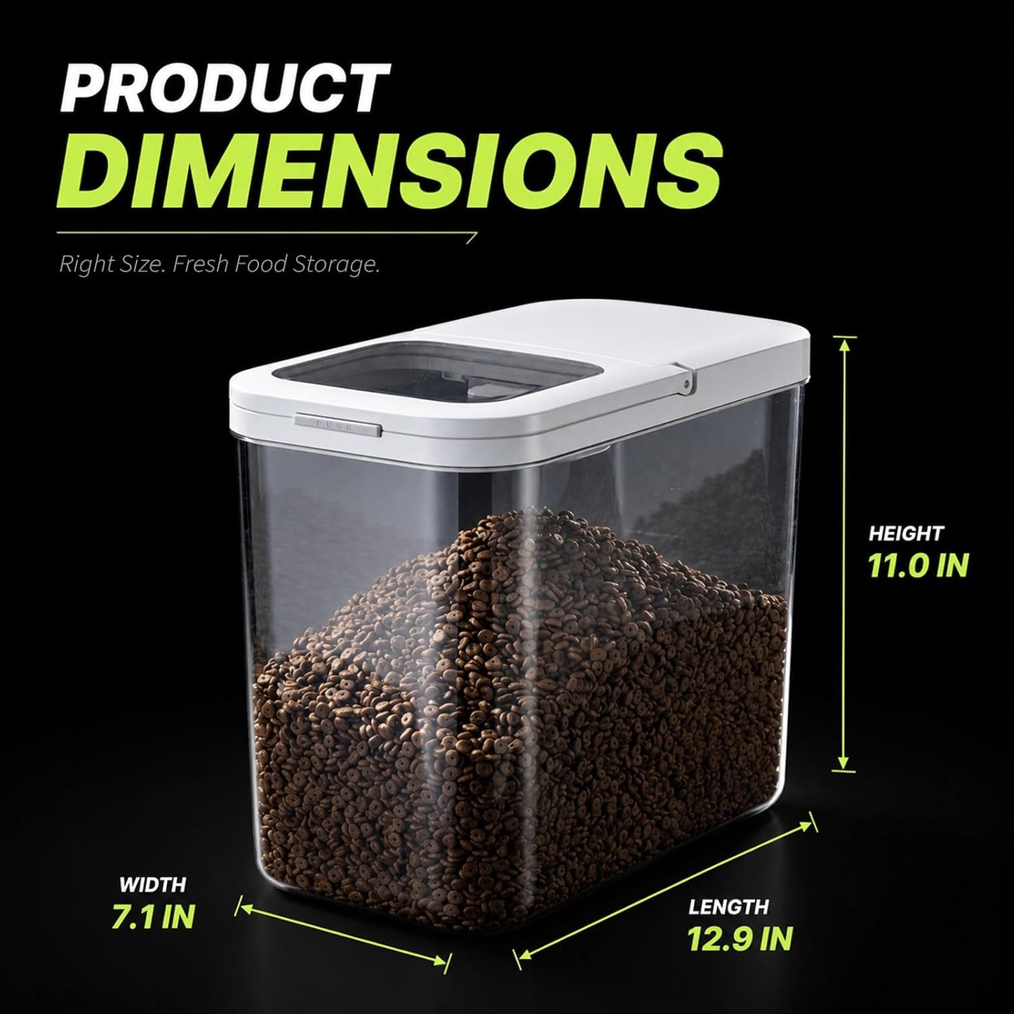LivLab Mker Dog Food Storage Container - 6L/6KG/10LBS Pet Food Storage Containers With Lids & Scooper, BPA Free Airtight Storage Containers Store Dry Food For Kitchen Pantry