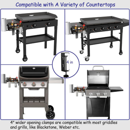 Geesta Upgraded Griddle Caddy for Blackstone 28"/36" Griddles/Weber Grill/Prep Cart, BBQ Grill Accessories Space Saver with Magnetic Tool Holder & Paper Towel Holder