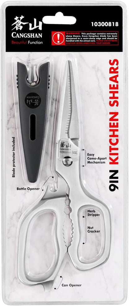 Cangshan Forged Stainless Steel Kitchen Shears with Satin Finish and Blade Guard