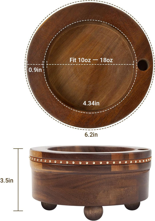 Acacia Wood Cup Holder with Marker Slot - Mark Your Cup and Drink Up, Disposable Cup Holder, Paper Cup Dispenser for Party Decoration Kitchen Bathroom
