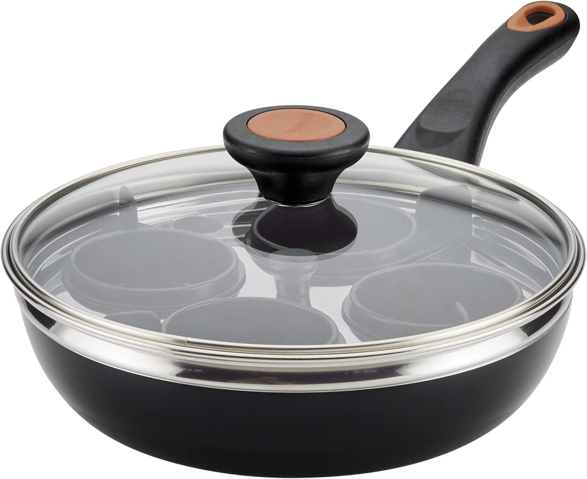 Farberware Glide Copper Ceramic Egg Poacher Pan Nonstick 4 Eggs, 8-Inch
