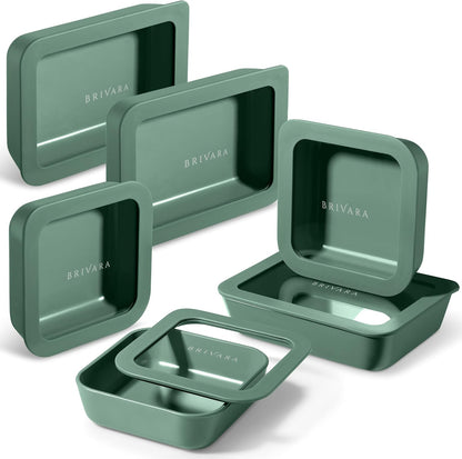 Ceramic Coated Glass Food Storage Container | No PTFE, PFOA, PFAS, and BPA | Reusable Non Toxic Meal Prep Container with Glass Lid | Easy To Store | 3 Cup Rectangle [Onyx]