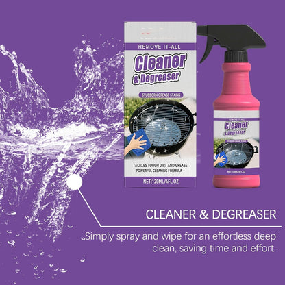 Fast-Acting Heavy-Duty Grill Degreaser Spray, 120ML BBQ Grill Cleaner Spray for Outdoor Grills, All Purpose Oven Degreaser Cleaner for Barbecue Grills,Smoky Stains and Stubborn Grease