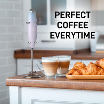 Zulay Kitchen Rechargeable Milk Frother Handheld - Frother Wand, Drink Mixer, Electric Whisk Frother, for Cappuccinos, Matcha & Protein Powder - Dynamic 3 Whisk, 3 Speed 500mAh Black - Colors B