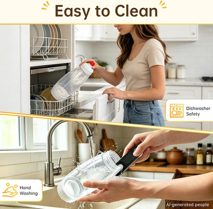 Pancake Batter Dispenser Bottle,34oz,BPA-Free Dishwasher-Safe