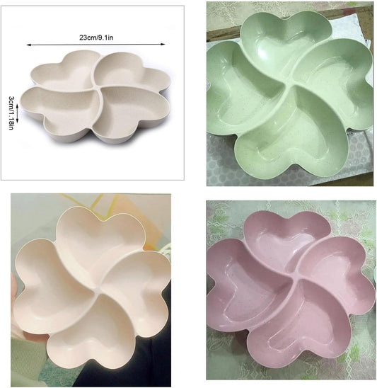 3 Pack Divided Serving Tray and Platters 4 Sectional Round Plastic Condiment Appetizer Set Condiment Server Caddy Bar Party Platter for Chips and Dip Snack Fruit Candy Nuts Desserts