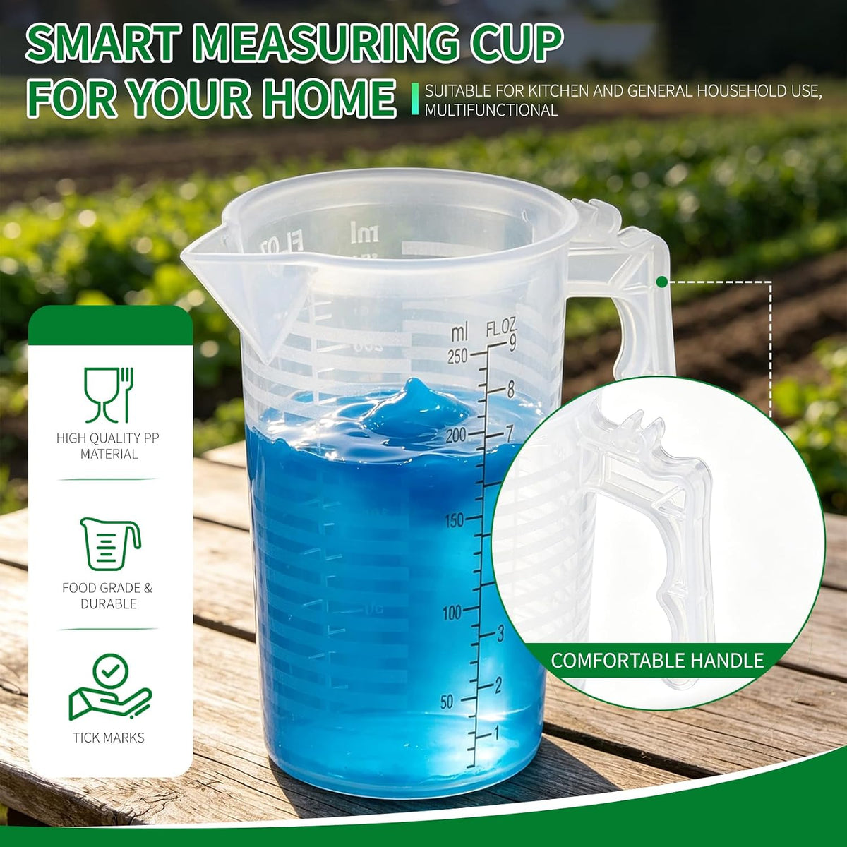 Herbicide Measuring Cup, Plastic Measuring Cup, 2-Pack 8oz (250 mL)