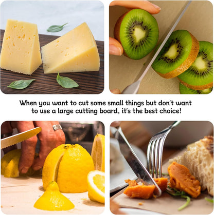 Mini Cutting Board, Charcuterie Boards Set, 6 PCS Bamboo Cheese Board Set, 6inch Cheese Serving Trays Platter Small Wood Cutting Board Fruit Trays for Serving Party, House Wedding Gifts (Light)