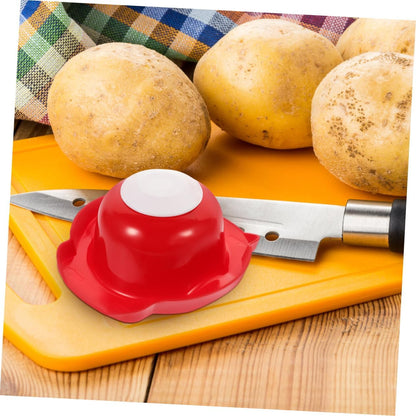 Zerodeko Red Handheld Vegetable Grater Food Holder Safety Cutting Finger Guard Kitchen Protector for Mandoline Slicer Preventing Injuries and Ensuring Secure Slicing at Home and Restaurants