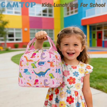 CAMTOP kids lunch bag Cute Insulated lunch box for Boys & Girls Leakproof loncheras for school