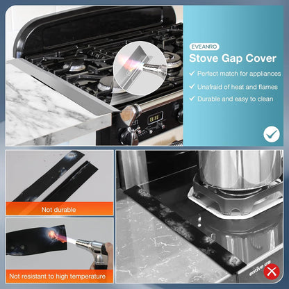 2PCS Kitchen Stove Counter Gap Covers Stainless Steel (13.8"-27.5" Silver)