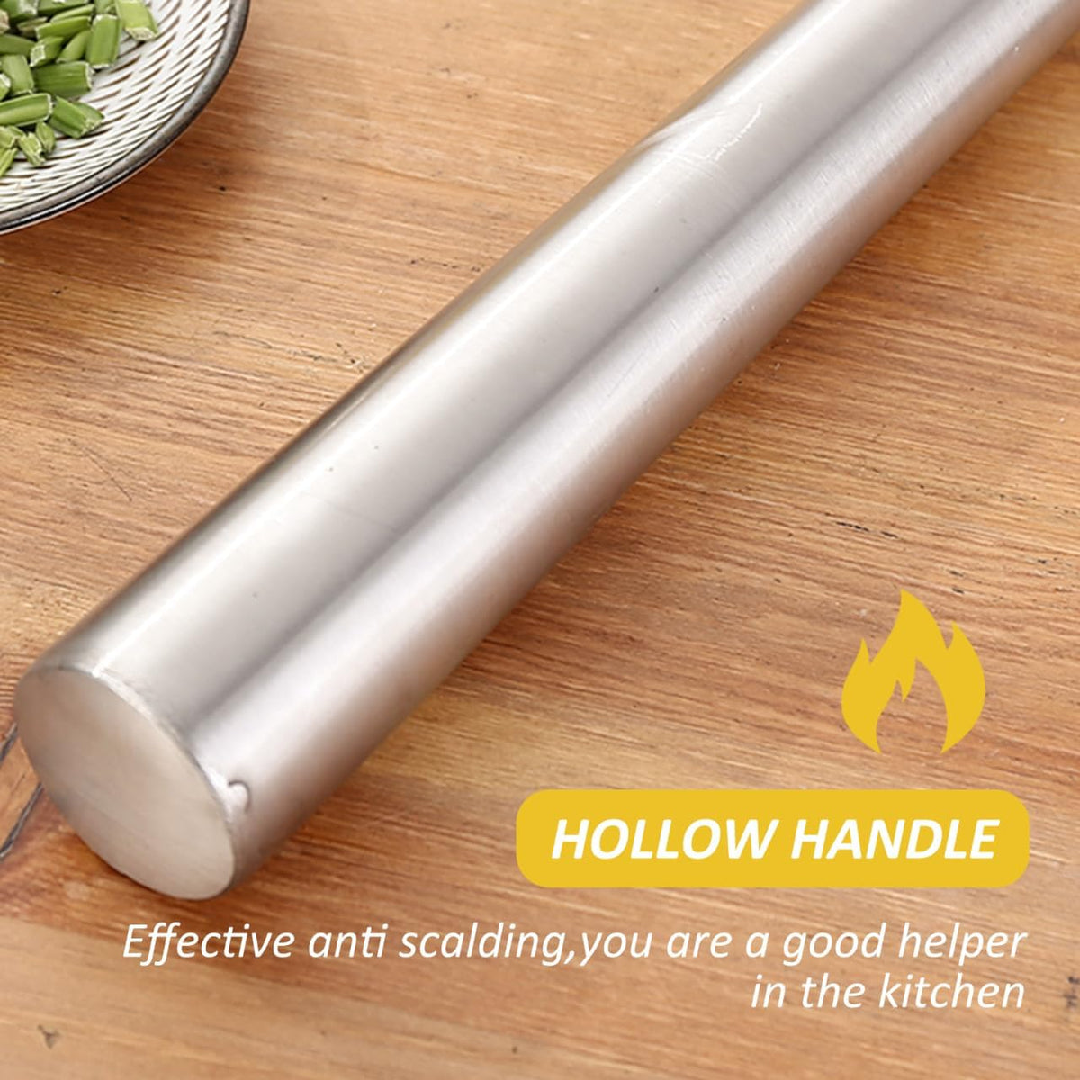 Cabilock Stainless Steel Skimmer Spoon, 17.12 Inch Fine Mesh Slotted Strainer with Long Handle for Frying, Hot Pot, Pasta, Dumplings and Kitchen Cooking