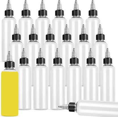 40 Pack Clear Dispensing Bottles,4oz Squeeze Bottles with Twist Top Caps
