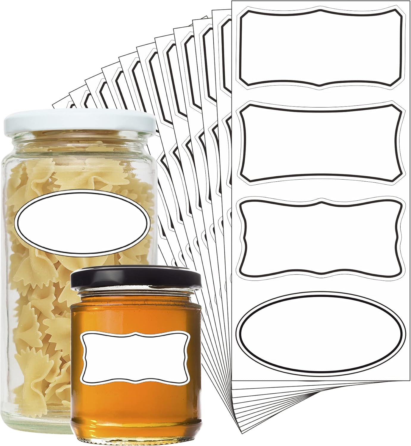 Hybsk Removable Freezer Food Labels for Jars Easy Peel Off - Frozen Food Storage Labels that Leave No Sticky Residue After Use (Type 2)