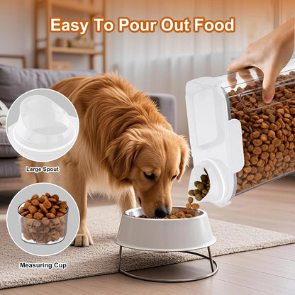 Uppetly Dog Cat Food Storage Container, 5-7Lbs Pet Food Containers, Airtight Cat Food Container with Portable Handle & Measuring Cup, Small Animal Dry Food Dispenser for Dogs, Cats and Birds Green
