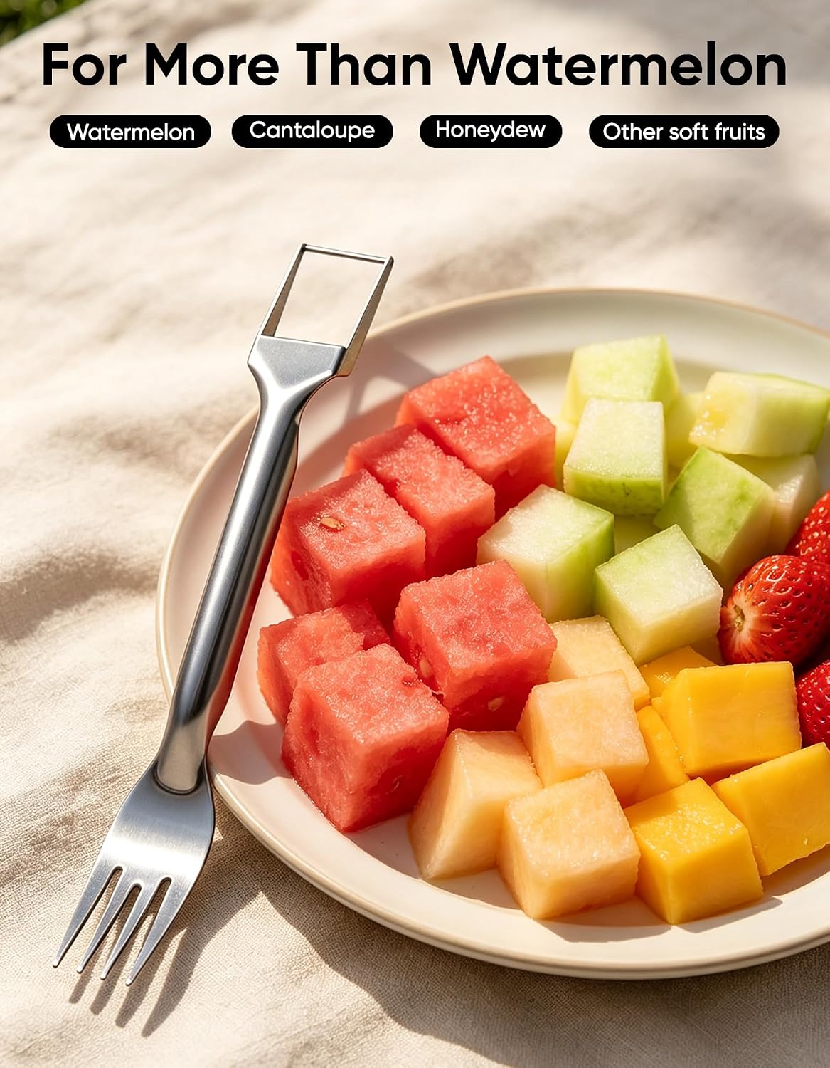 Watermelon Slicer Fork, Fruit Cutter for Bite-Sized Pieces