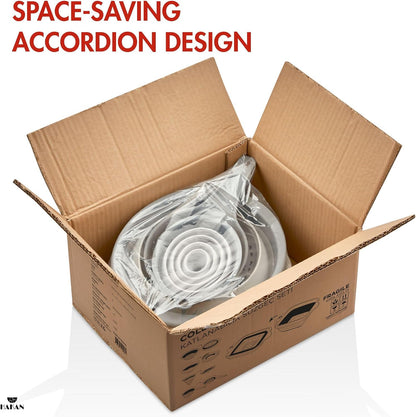 Collapsible Colanders for Kitchen, Space-Saving Plastic Colanders, Accordion Strainers with Handle & Rice Strainer