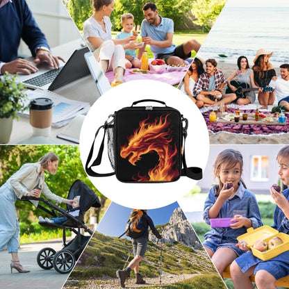 cfpolar Skull Skateboard Lunch Box for Boys Girls, Insulated Lunch Bags for Kids Reusable Mini Cooler Lunch Tote Lunchbox Thermal Meal Tote Kit with Shoulder Strap for Work School Picnic