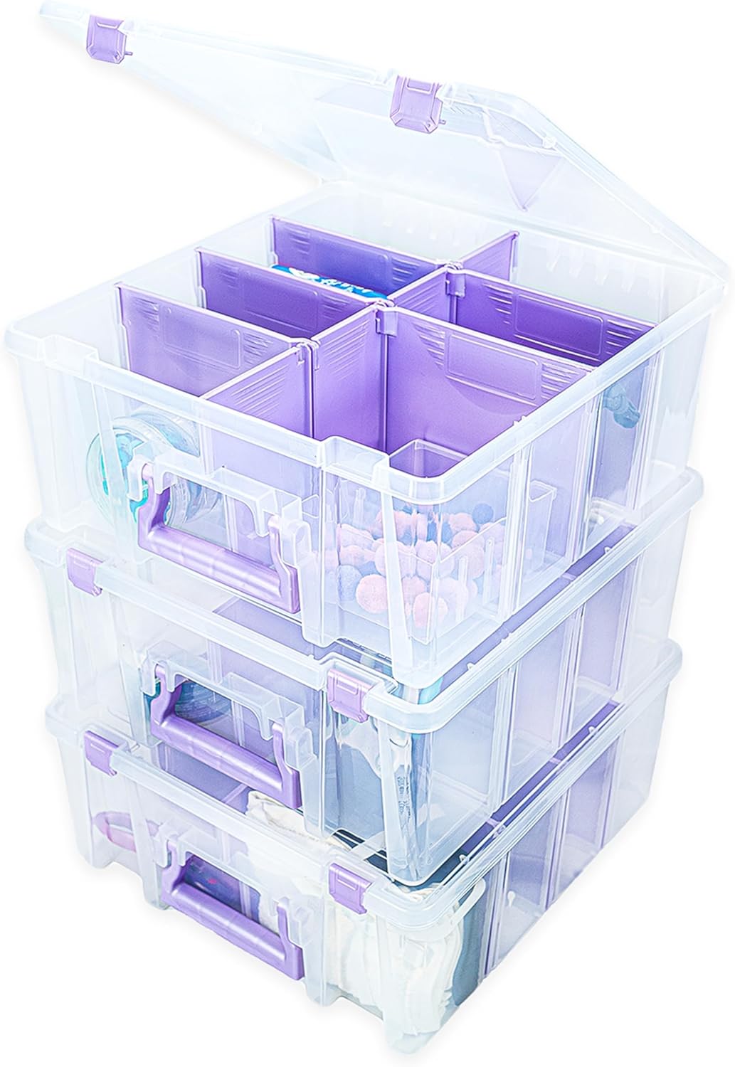ArtBin 6990SO Super Satchel Double Deep Compartment Box - Art Storage with 8 Removable Compartments, Smart Closure for Craft Supplies (Gold - Pack of 1)
