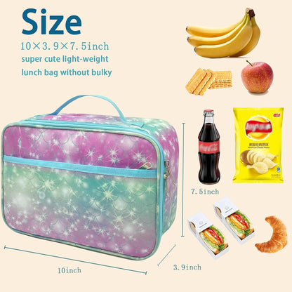 Kulle Space Lunch Box for Kids, Insulated Lunch Bag for Boys, Large Capacity Thermal Tote for School, Office, Daycare - Rocket Design, Washable & Leakproof