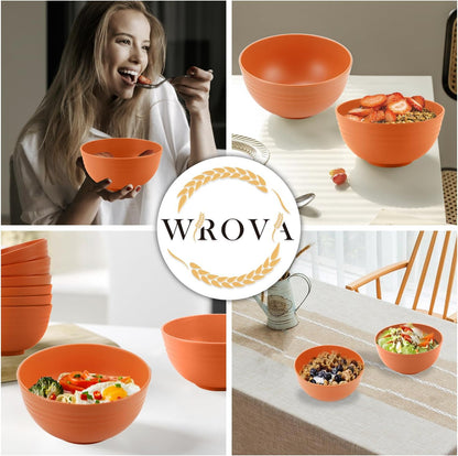 Wheat Straw Bowl Sets,8 PCS Unbreakable Cereal Bowl 26 OZ,Microwave and Dishwasher Safe Bowls,Bowl Sets for Camping and Picnic BPA Free Colorful Salad Bowls for Serving Soup,Oatmeal and Fruit Etc…