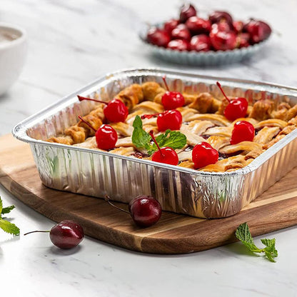 Waytiffer 25pack- 8 x 8 Aluminum foil Pans Disposable Heavy Duty Square baking Cake Pan, Cooking Tins Homemade Breads Oven Pans,Foil Pan, Baking pan Roasting